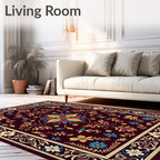 Aubergine Garden Floral Medallion Rug