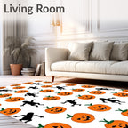 Spooky Jack O Lantern Silhouette Halloween Rug