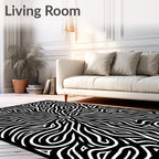 Monochromatic Abstract Organic Swirl Rug