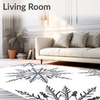 Silver Snowflake Repeating Ornament Rug