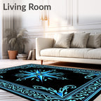 Aqua Compass Star Burst Rug