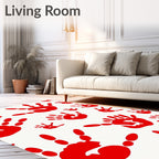 Crimson Handprints Imprint Art Rug
