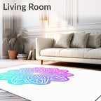 Ombre Teal Purple Mandala Bloom Rug