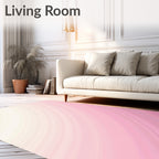 Soft Blush Pink Gradient Waves Rug