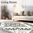Monochromatic Organic Diamond Garden Rug