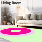 Vivid Pink Double Circle Overlay Rug