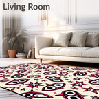 Whimsical Pink and Cream Cartoon Eyes Rug