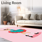 Joyful Ballerina Skirt Pink Pose Rug