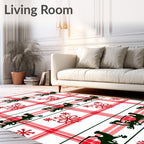 Red Buffalo Check Festive Animal Rug