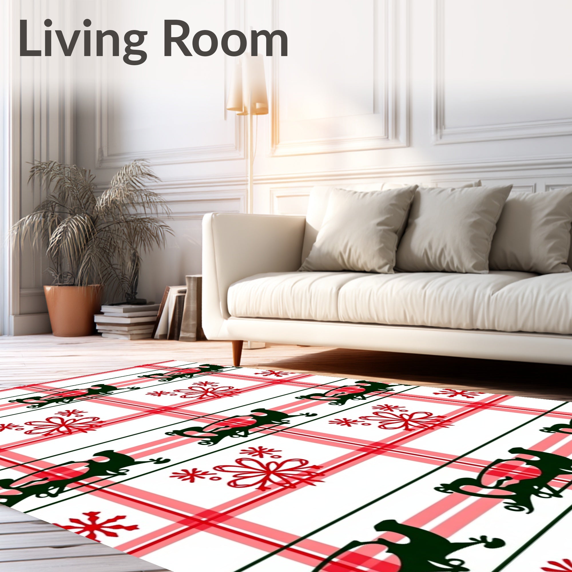 Red Buffalo Check Festive Animal Rug