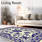 Classic Indigo Floral Medallion Rug