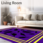 Bold Purple Bird Silhouette Scatter Rug