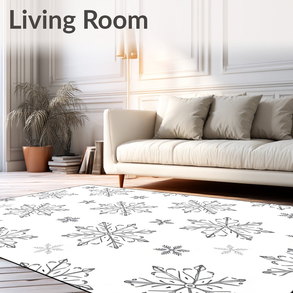 Monochromatic Snowflake Winter Wonder Rug