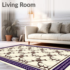 Ornate Brown Vine Lattice Rug