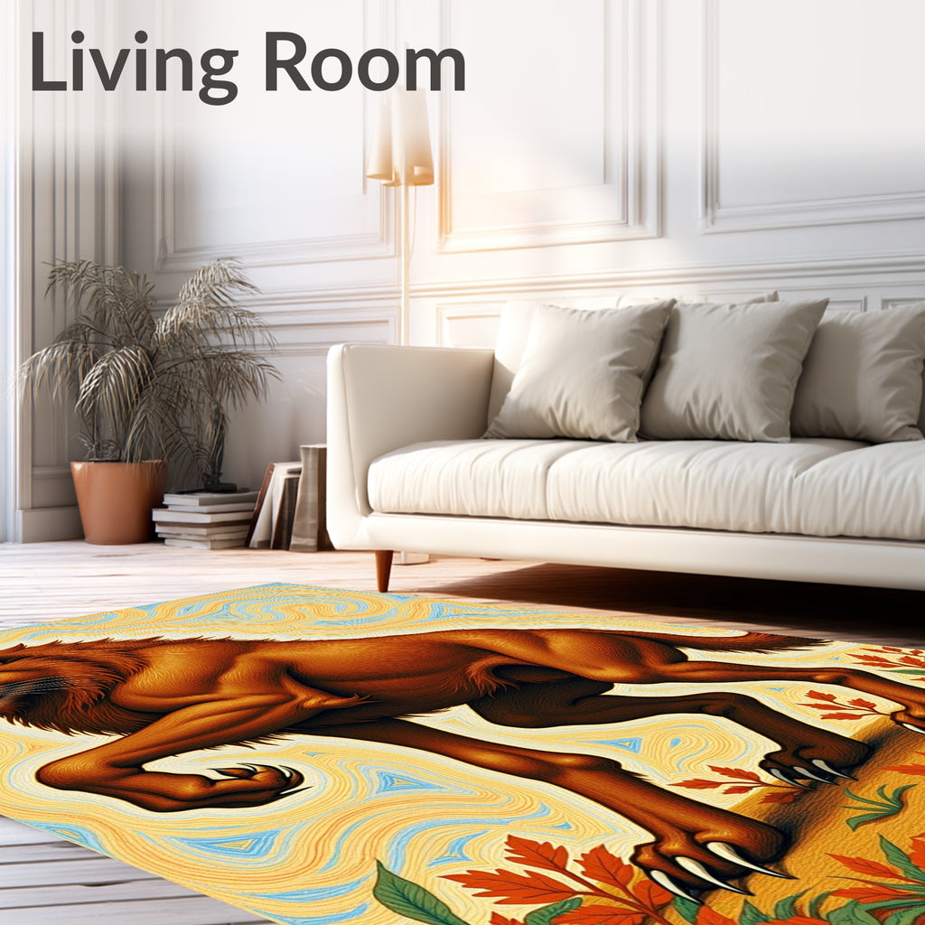Golden Lion Aquatic Swirls Rug