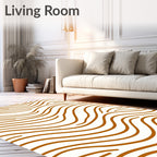 Bold Orange Wave Zebra Stripes Rug