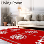 Holiday Snowflakes Border Rug