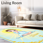 Celestial Baby Blue Starburst Aura Rug