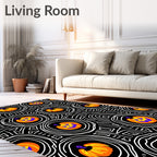Whimsical Orange Pumpkin Circles Rug