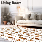 Brown Swirls and Floral Accents Rug