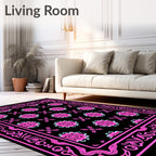 Bold Pink Floral Garden Rug
