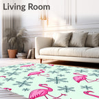 Pink Flamingo Snowflake Infatuation Rug