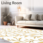Golden Leaf Branch Whimsy Rug