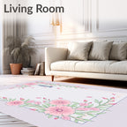 Pastel Pink Blossom Tower Border Rug