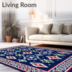 Navajo Red Green Diamond Star Rug