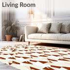Rust Geometric Abstract Collage Rug
