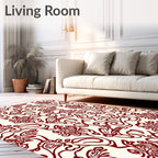 Crimson And Cream Organic Swirl Rug