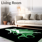 Enchanting Emerald Nymph Swirling Drapery Rug