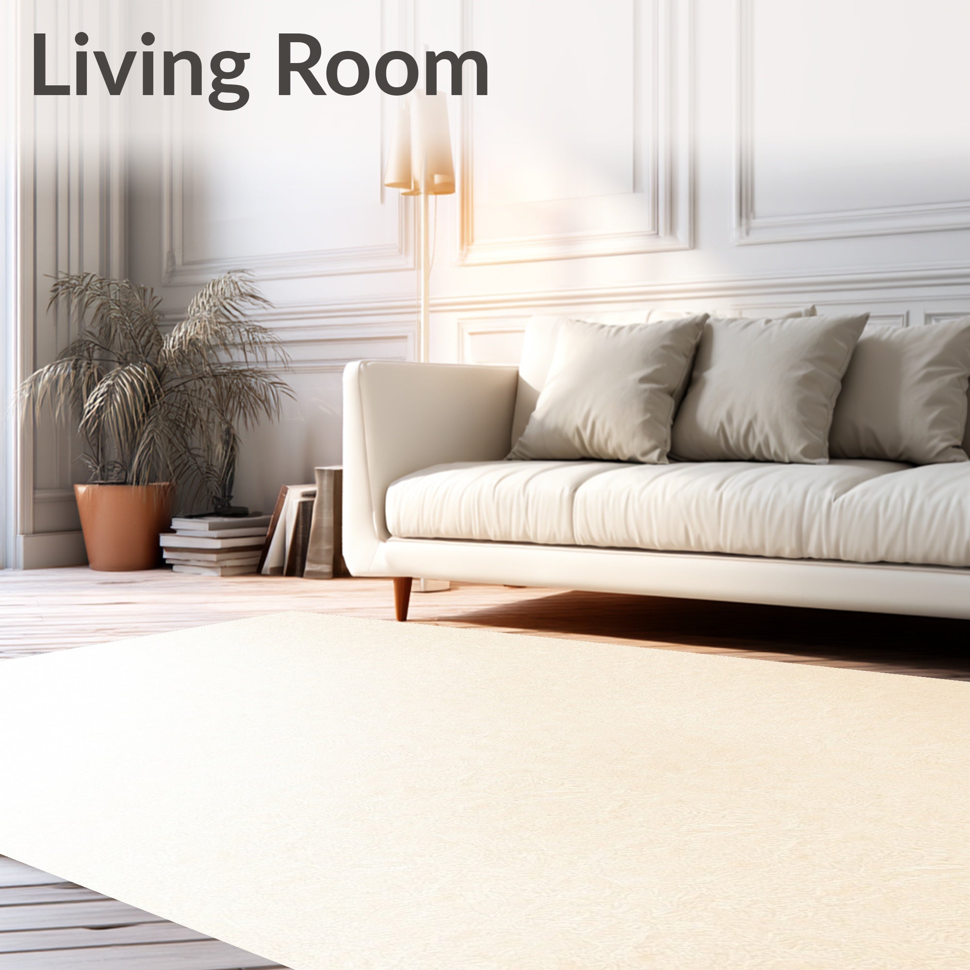 Cream Subtle Organic Swirls Rug