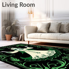 Ethereal Green Angelic Figure Rug