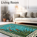 Oceanic Fish Reeds Border Artwork Rug
