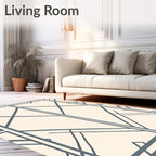 Art Deco Gray Geometric Frame Rug