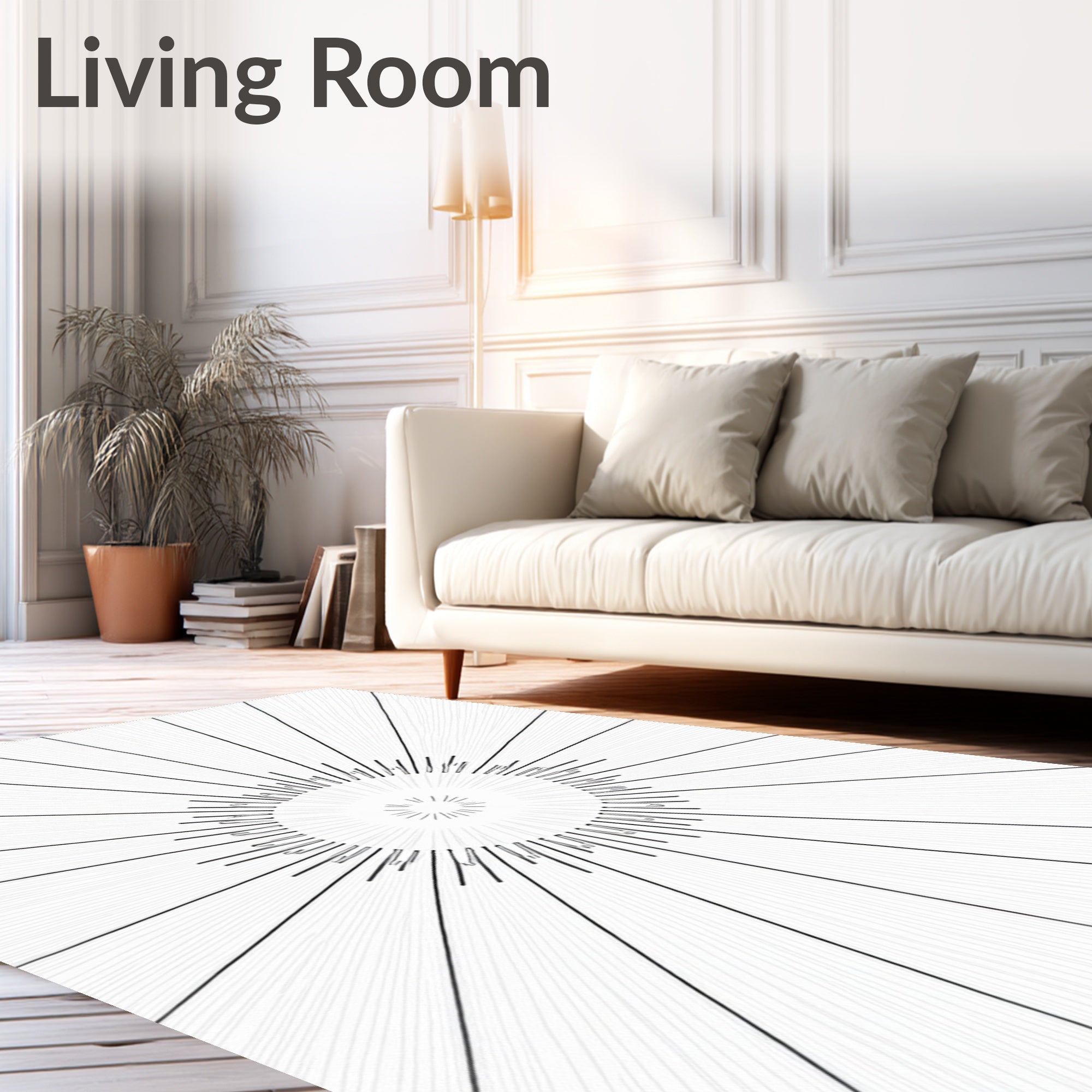 Radial Sunburst Lines Rug
