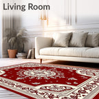 Crimson Ivory Ornamental Medallion Rug