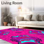 Psychedelic Pink Purple Face Swirl Rug