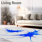 Bold Blue Splatter Abstract Splash Rug