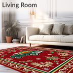 Vintage Green Truck Fruit Harvest Rug