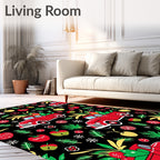 Retro Red Truck Merry Holiday Rug