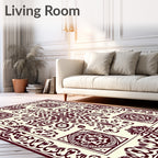 Crimson Vine Court Medallion Accent Rug