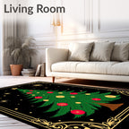 Verdant Evergreen Ornate Festive Woodland Rug