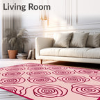 Pink Rose Outline Garden Rug