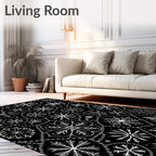Winter White Snowflake Chain Arrangement Rug