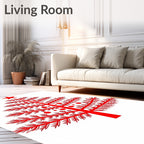 Bold Red Star Christmas Tree Rug