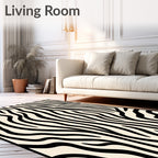 Bold Black Cream Animal Print Rug