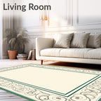 Art Nouveau Emerald Vine Scroll Rug