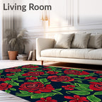 Rich Red Rose Botanical Garden Rug